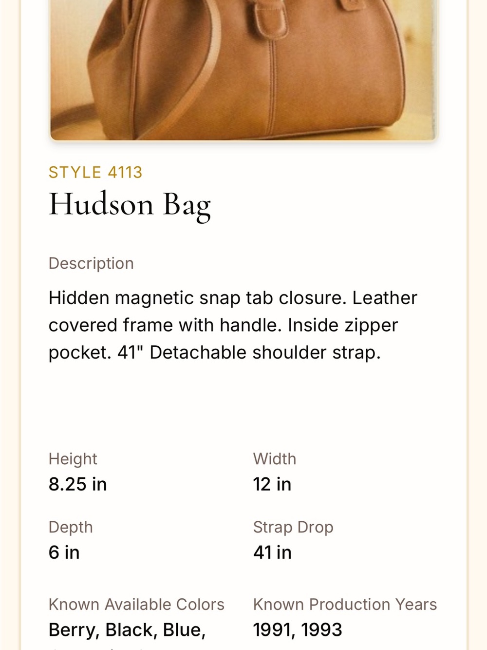 Coach Hudson Leather Bag – Classic Vintage Coach - Picture 14 of 14